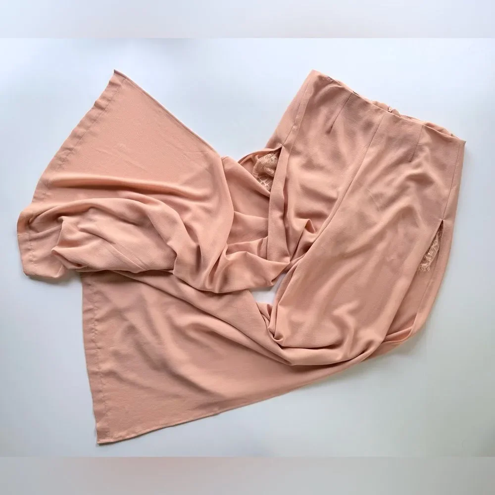 Noreen Phillips Couturiere Split Leg Beachy Wide Leg Pants w/ Lace Liner S - Picture 2 of 9